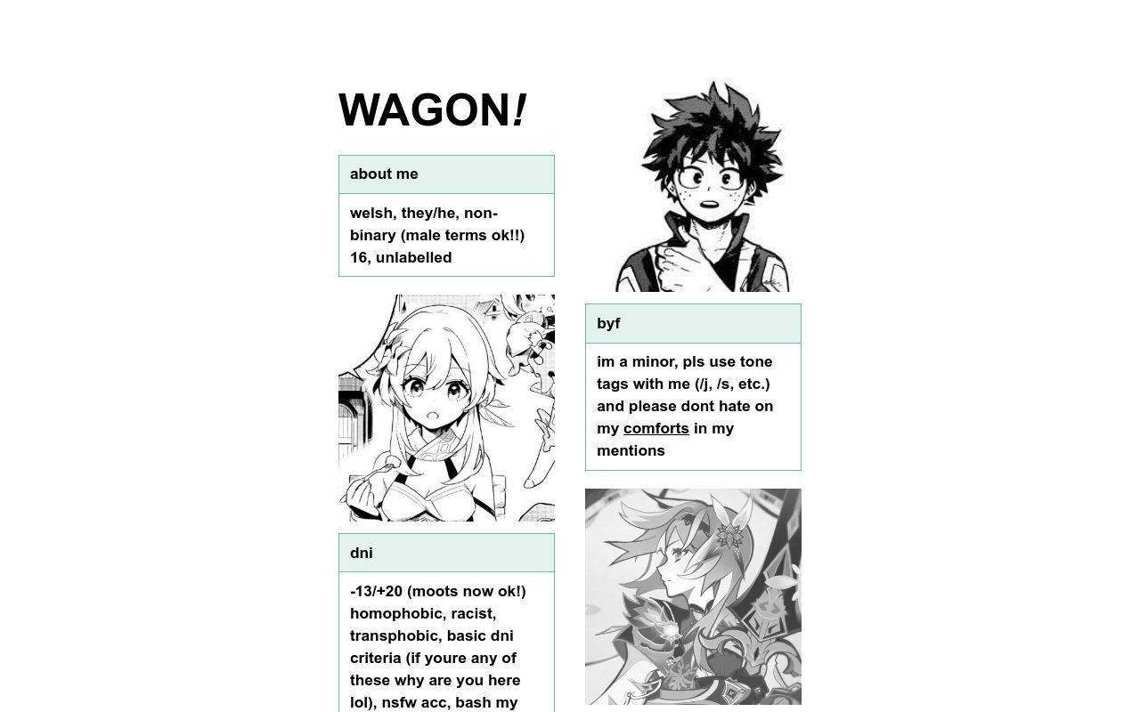 Carrd profile picture for @wagon